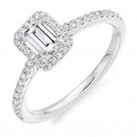 Platinum Diamond Halo Ring 0.70ct (Certified Centre Stone 0.40ct)