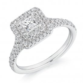 Platinum Diamond Halo Ring 0.83ct (Certified Centre Stone 0.33ct)
