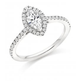 Platinum Diamond Halo Ring 0.85ct (Certified Centre Stone 0.50ct)