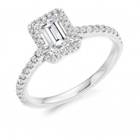 Platinum Diamond Halo Ring 1.01ct (Certified Centre Stone 0.71ct)