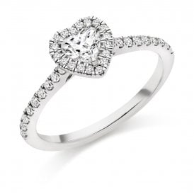 Platinum Diamond Heart  Ring 0.66ct