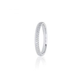 Platinum Diamond Off Set Claw Wedding Ring .15ct