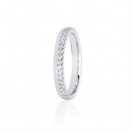Platinum Diamond Off Set Claw Wedding Ring .20ct