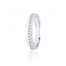 Platinum Diamond Off Set Claw Wedding Ring .33ct