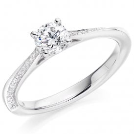 Platinum Diamond Soliaire Twist Ring 0.62ct (Certified Centre Stone 0.50ct)