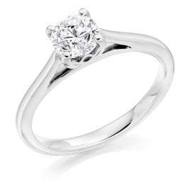 Platinum Diamond Solitaire Ring 0.70ct (Certified Stone)