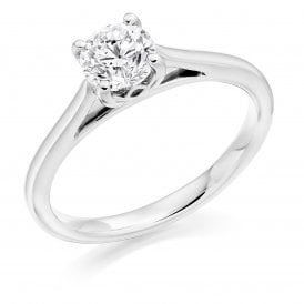 Platinum Diamond Solitaire Ring 0.70ct (Certified Stone)
