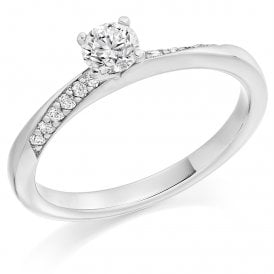 Platinum Diamond Solitaire Ring .46ct (Certified Centre Stone)