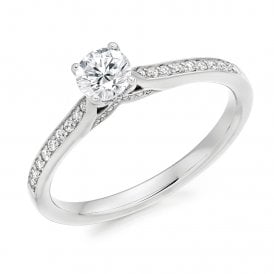 Platinum Diamond Solitaire Ring .53ct (Certified Centre Stone)