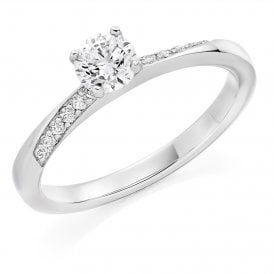 Platinum Diamond Solitaire Ring .53ct (Certified Centre Stone)