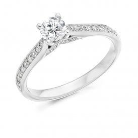 Platinum Diamond Solitaire Ring .65ct (Certified Centre Stone)