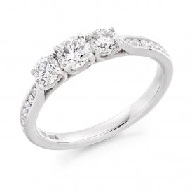 Platinum Diamond Trillogy Ring 0.85ct