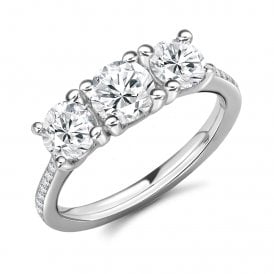 Platinum Diamond Trillogy Ring 1.55ct (1.40ct Certified Centre Stones)