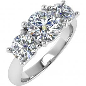 Platinum Lab Grown Diamond 3 Stone Ring 4.34ct D VVS