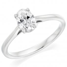 Platinum  Lab Grown Diamond Oval Solitaire Ring 2.58 E VVS