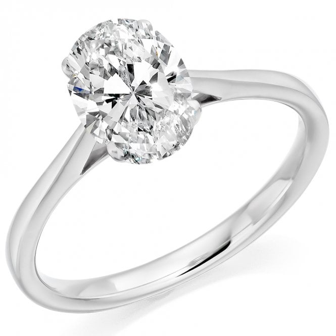 Lowry Diamonds Platinum Lab Grown Diamond Oval Solitaire Ring Certified 1.53ct E VS1