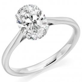 Platinum Lab Grown Diamond Oval  Solitaire Ring  Certified 1.53ct E VS1