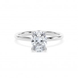 Platinum Lab Grown Diamond Oval Solitaire Ring D VVS