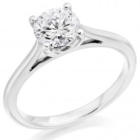 Platinum Lab Grown Diamond Round Solitaire Ring E VVS 1.51ct