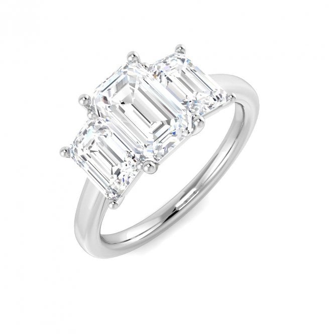 Lowry Diamonds Platinum Lab Grown Diamonds 3 Stone Ring 2.70ct Centre 1.91ct , D / VVS