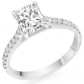 Platinum Lab Grown Radiant Diamond 3.05ct E VVS