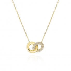 Sif Jakobs 18ct Gold Plated Carrara Due Piccolo Necklace SJ-N2477-CZ-YG