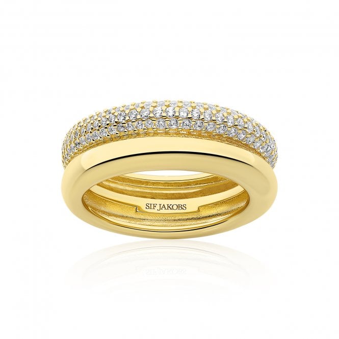 Sif Jakobs 18ct Gold Plated Carrara Ring SJ-R2476-CZ-YG-54