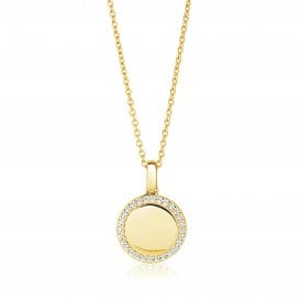 Sif Jakobs 18ct Gold Plated Follina Necklace SJ-P3780-CZ-YG38-45