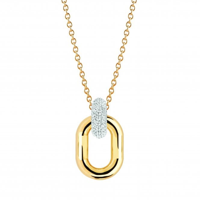 Sif Jakobs Gold Plated Capri Due Necklace SJ-P62018-CZ-SG45-60