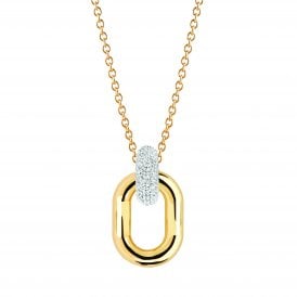 Sif Jakobs Gold Plated Capri Due Necklace SJ-P62018-CZ-SG45-60