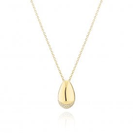 Sif Jakobs Gold Plated Goccia Necklace SJ-N2479-CZ-YG