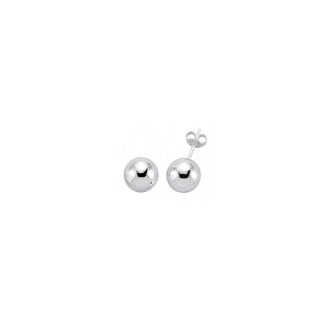Lowry Sterling Silver Silver 10mm Ball Stud Earrings