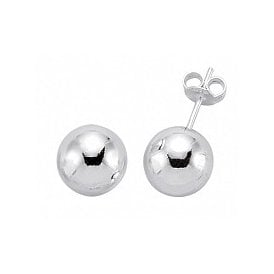 Silver 10mm Ball Stud Earrings