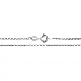 Silver 16" Rhod Curb Chain