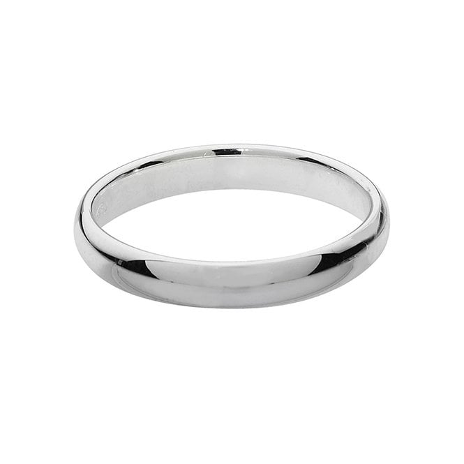 Lowry Sterling Silver Silver 3mm Court Wedding Ring