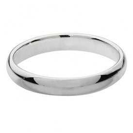 Silver 3mm Court Wedding Ring