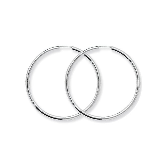 Lowry Sterling Silver Silver 40mm Hoop Earrings