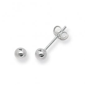 Silver 4mm Ball Stud Earrings