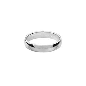 Silver 4mm Court Wedding Ring
