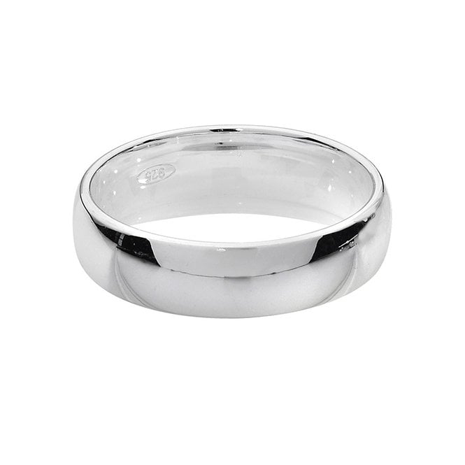 Lowry Sterling Silver Silver 5mm Court Wedding Ring