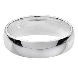 Silver 5mm Court Wedding Ring