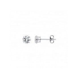 Silver 5mm Cz Stud Earrings