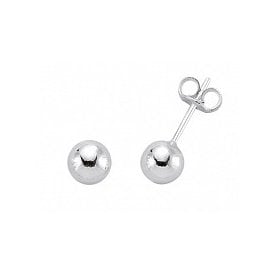 Silver 6mm Ball Stud Earrings