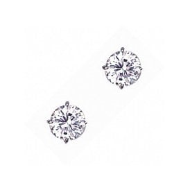 Silver 7mm CZ Stud Earring