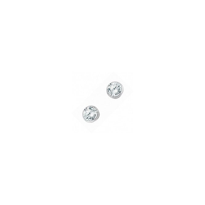 Lowry Sterling Silver Silver 7mm Rubover Earrings