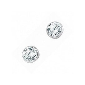 Silver 7mm Rubover Earrings