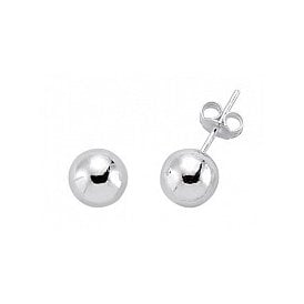 Silver 8mm Ball Stud Earrings