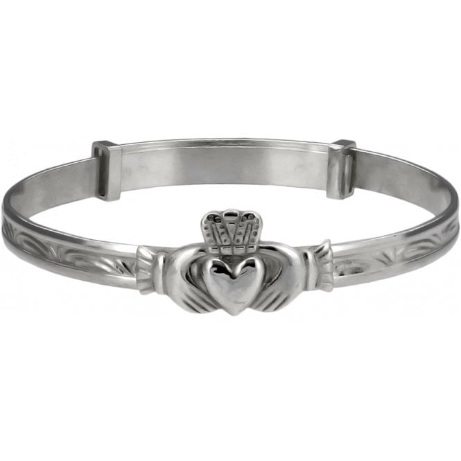 Silver Claddagh Baby Bangle
