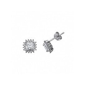 Silver Cz Cluster Studs