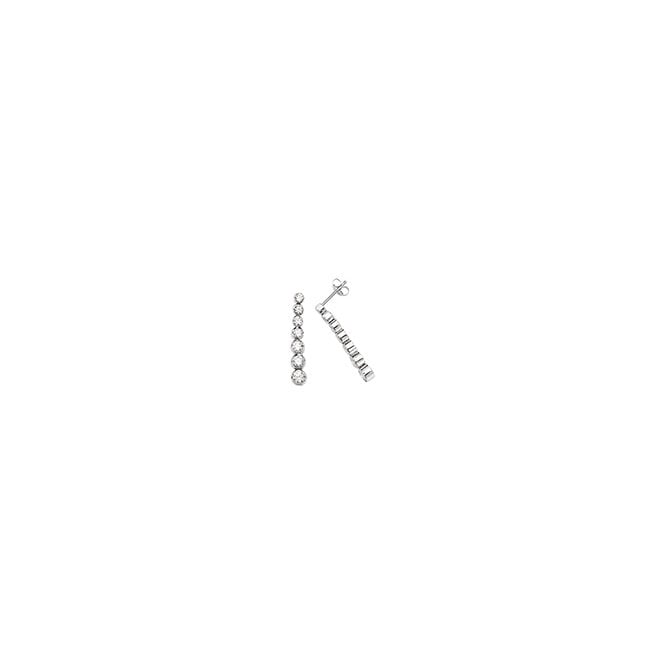 Lowry Sterling Silver Silver Cz Drop Earrings